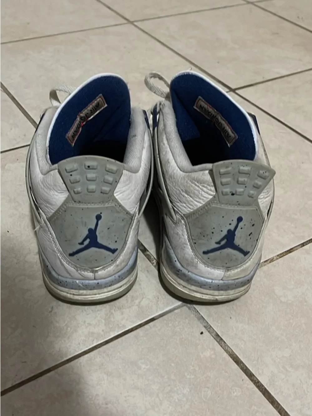 Jordan Men's White and Navy Retro Sneakers - Picture 3 of 3